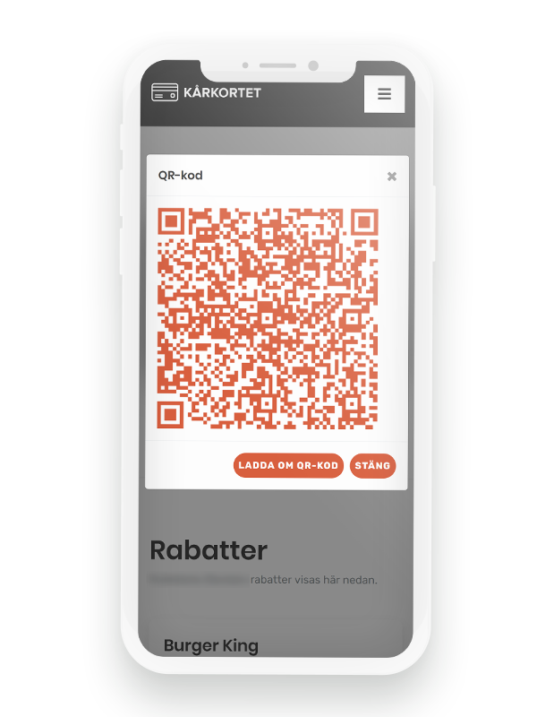 QR-koden som visas för medlemmen
